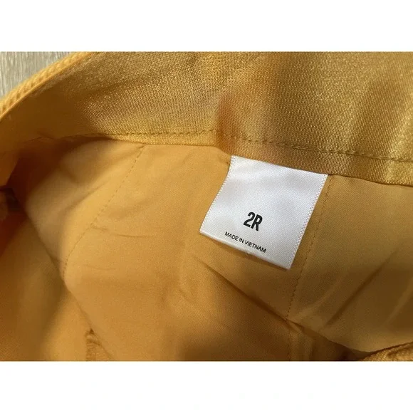 Express Pants Womens Sz 2R Regular Editor Straight Ankle High Rise Yellow - Picture 4 of 8